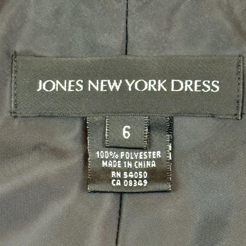 Jones New York Dress Womens 6 Black Beaded Floral Maxi Formal Timeless Classic - Picture 3 of 8